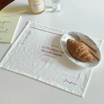 serviettes table blanches imprimées moderne cuillère fourchette assiette croissant respectueux environnement diatomées boue minimaliste