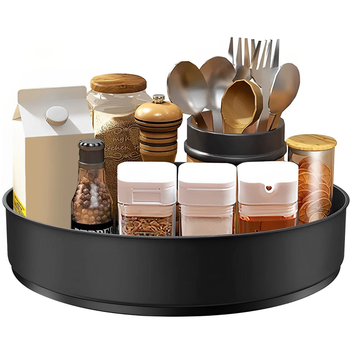 Plateau tournant cuisine acier inoxydable vert