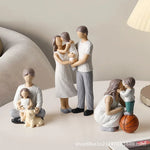 figurines familiales moderne résine blanche gris marron épurées minimaliste salon decoration