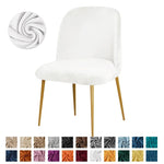 housses chaise velours élasthanne polyester moderne beige gris bleu orange pieds dorés