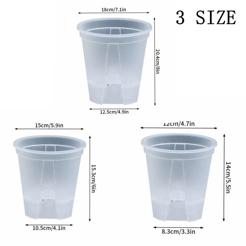 pots plante autoarrosants plastique moderne transparent grille d'irrigation double couche