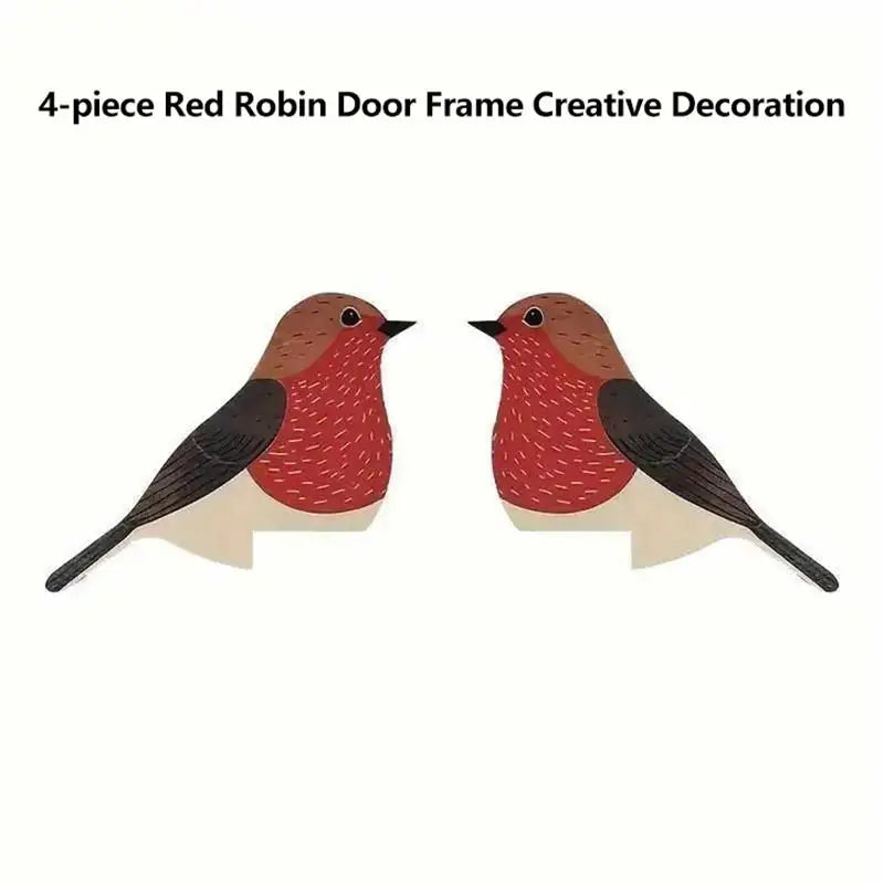 décoration intérieure oiseau artisanal rouge brun noir points blancs adhésif bois réaliste