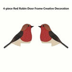 décoration intérieure oiseau artisanal rouge brun noir points blancs adhésif bois réaliste