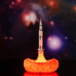 lampe led forme fusée spatiale blanc orange rouge nuages moderne veilleuse rechargeable manuel utilisation