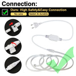 ruban led cob blanc moderne plat clips fixation interrupteur 220v eu