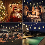 guirlande lumineuse solaire extérieure 5m 20leds 6.5m 30leds 9.5m 50leds multicolore étoiles moderne