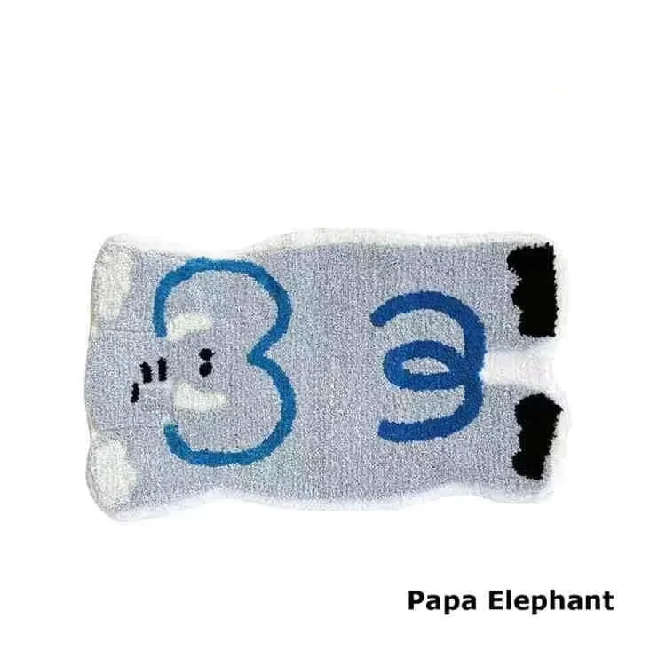 tapis moderne imperméable résistant animaux créatif léopard hippopotame chambre bleu blanc vert noir jaune