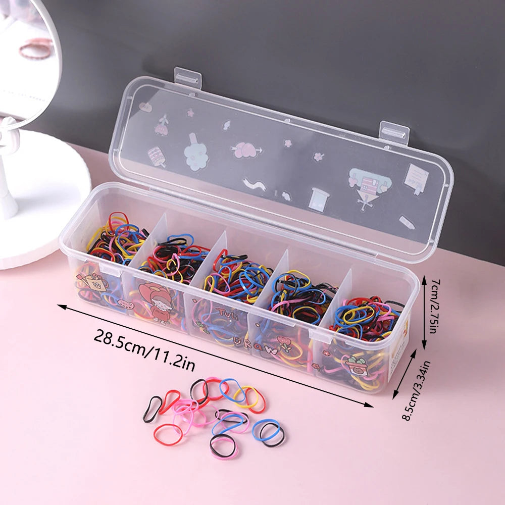 boîtes rangement transparentes compartiments accessoires cheveux organisation élastiques barrettes pinces