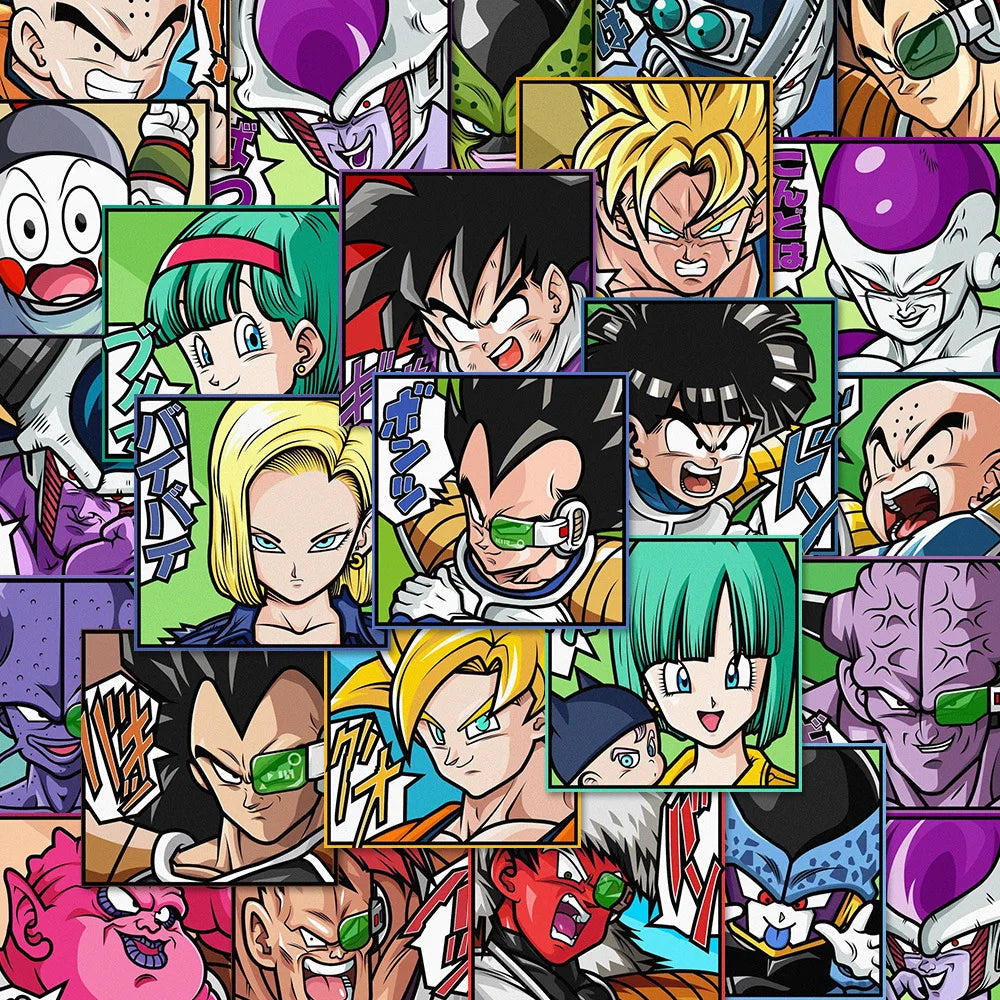 autocollants dragon ball personnages animés cartoong manga opaques étanches pvc haute qualité variées noël