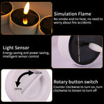 bougies led solaires sans flamme blanc noir modernes decoration intérieure interrupteur rotatif forme coupe