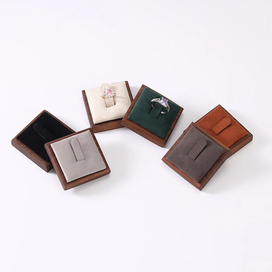 présentoir bagues velours blanc vert gris marron clips classique rangement portable commercial