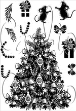 pochoirs noël dessin main noir blanc scrapbooking gaufrage decoration artisanale festive tampon papier carton
