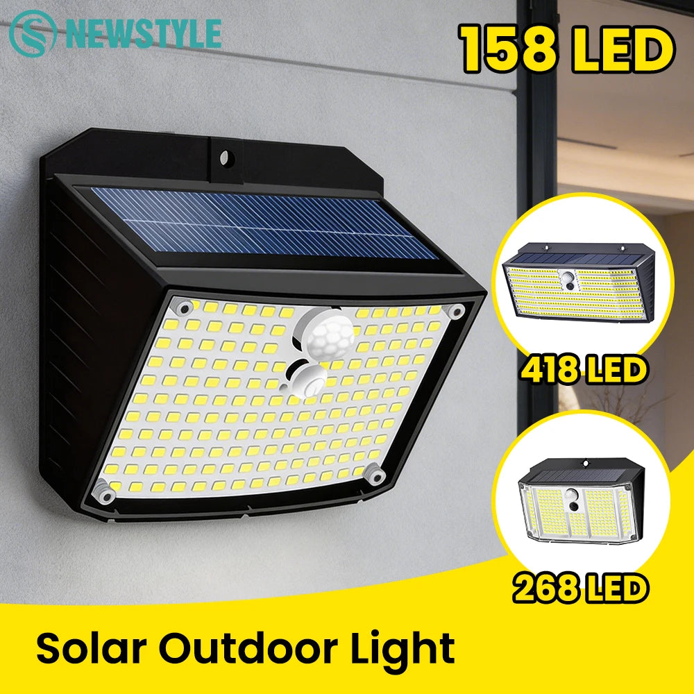 lampe solaire extérieure ip65 led noir moderne capteur mouvement autonomes