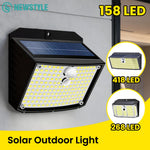 lampe solaire extérieure ip65 led noir moderne capteur mouvement autonomes