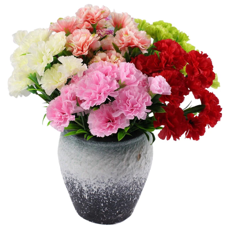 décoration extérieure moderne bouquet fleurs artificielles jaune rose rouge violet blanc simple minimaliste