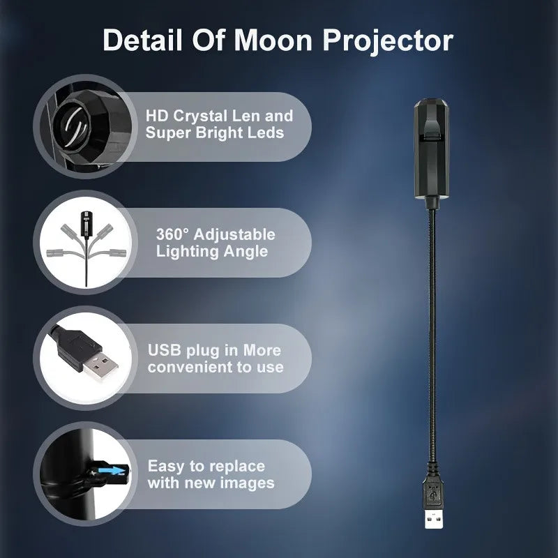 projecteur étoiles planètes modes adhésif veilleuse nuit lune LED couleurs noires bleues rouges modernes