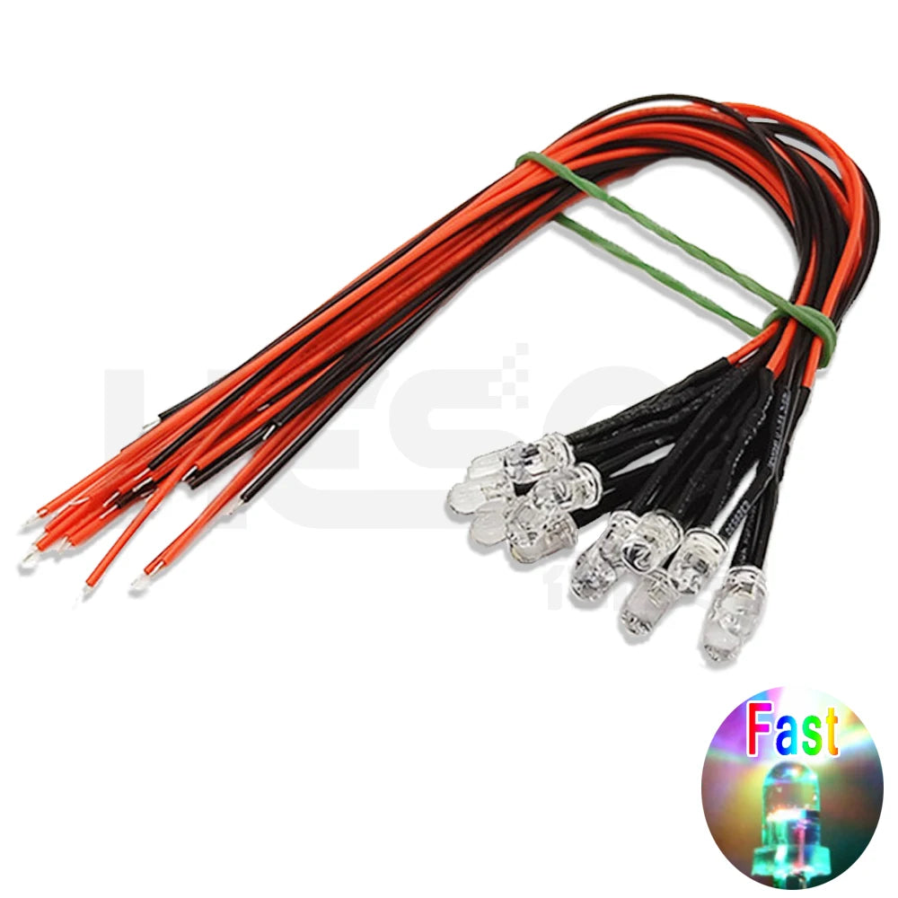 Diodes led rouge bleu vert blanc jaune câbles préinstallés multicolore standard decoration