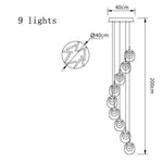 suspension lumineuse moderne transparent dorée fine élégante chaînes métalliques ampoules incluses