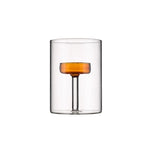 bougeoir moderne verre transparent orange pied simple décoration intérieure bougie