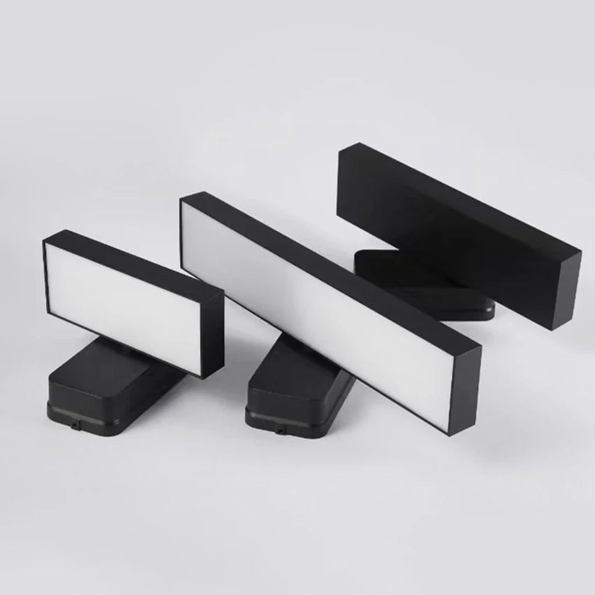 applique murale moderne led ip65 étanche noir 20cm 30cm 40cm 50cm