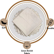 serviettes table tissu crème blanc élégantes finition onglets tombé plat lin durable