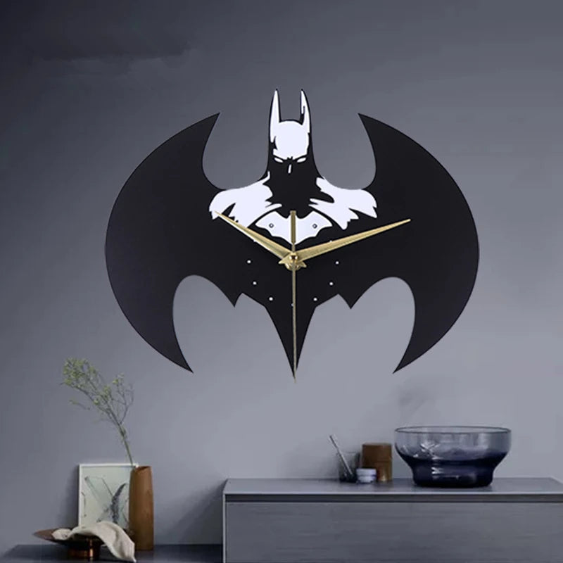 horloge murale quartz batman moderne acrylique noir salon maison restaurant