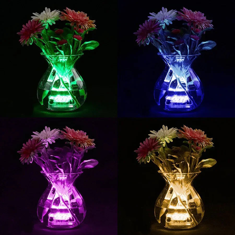 lampe led submersible transparente moderne 12 diodes rgb télécommande ip67 certifiée vde ul rohs