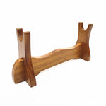 support rangement double bois massif épée trompette simple salon texture bois naturelle