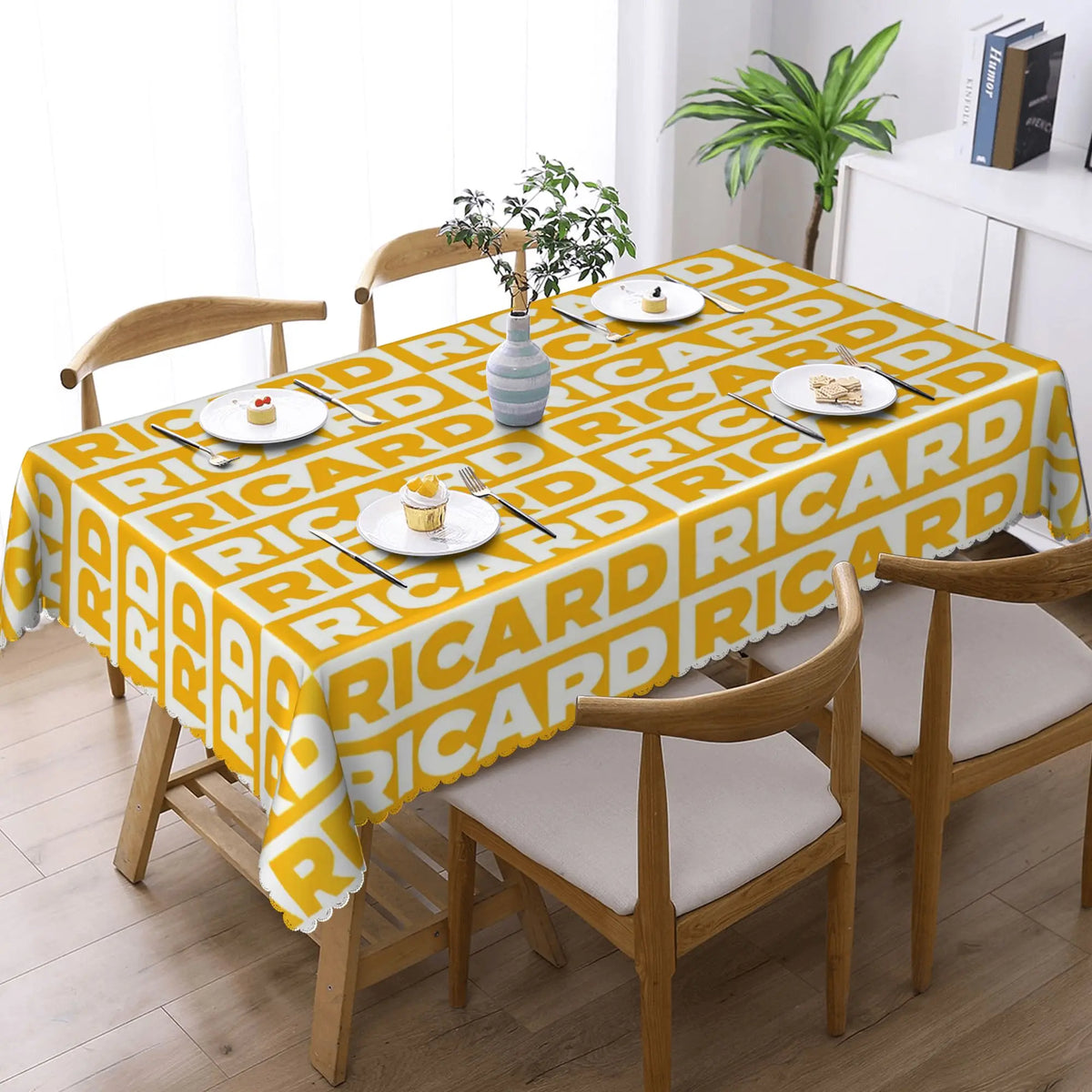 nappe table bleu marine logo ricard moderne imperméable résistance taches 66x183cm
