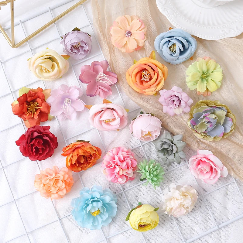 fleurs artificielles roses pivoines dahlias multicolores décoration mariage intérieur bouquet soie clips