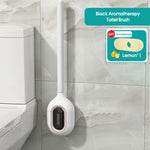 brosse wc moderne adhésif poils noirs blanc accessoire salle bain nettoyage durable 42cm