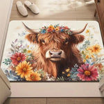 tapis bienvenue vache fleurs géométrique antiplis résistant extérieur salon chambre bain moderne polyester