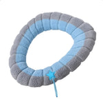 coussin toilette portable gris bleu vert rose rayures doux confortable poignée élastique