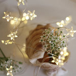 guirlande lumineuse étoiles doré cuivre led noël moderne décoration mariage extérieur salon