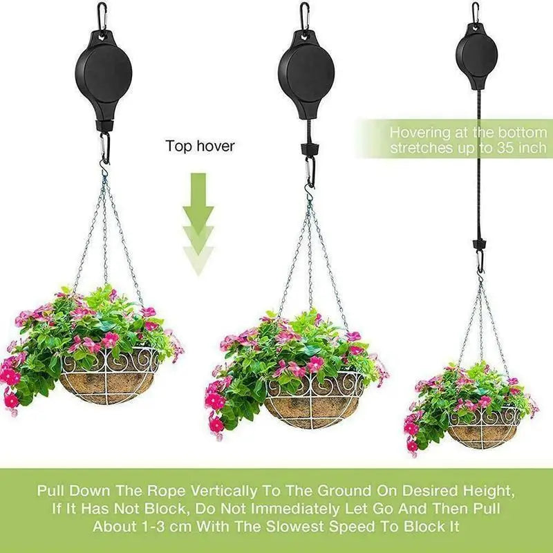 suspension rétractable crochet corde pots fleurs panier fruits légumes distributeur animaux mailbox extérieur moderne