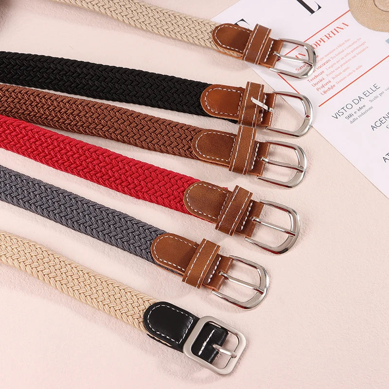 ceinture tissée élastique unisexe moderne beige noir rouge gris bleu olive