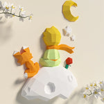figurine papier little prince polygones geometriques artisanal origami accessoires enfants decoration chambre fantaisie sciencefiction