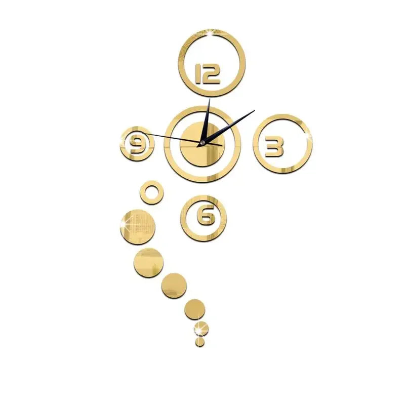 horloge murale moderne chiffres brillants argent doré salon décoration circulaire aiguilles heures