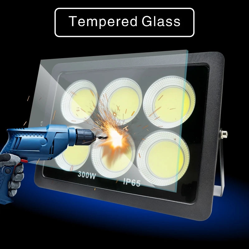 projecteur led cob ip65 moderne 220v 50w 100w 200w 300w noir clips câbles