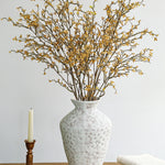 branche artificielle feuilles simples vase décoration intérieure naturelle minimaliste noir jaune rose violet bleu
