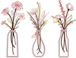 bouquet mural fleurs artificielles moderne minimaliste adhésif blanc beige marron