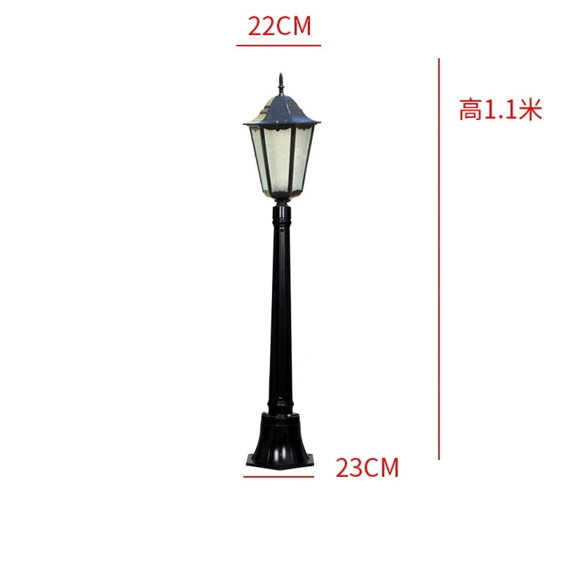 lampe rue or noir classique ip55 led 85265v éclairage public aluminium brillant vintageextérieur