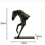 statuette cheval blanc bronze moderne décorative posée socle carré noir animal compagnie