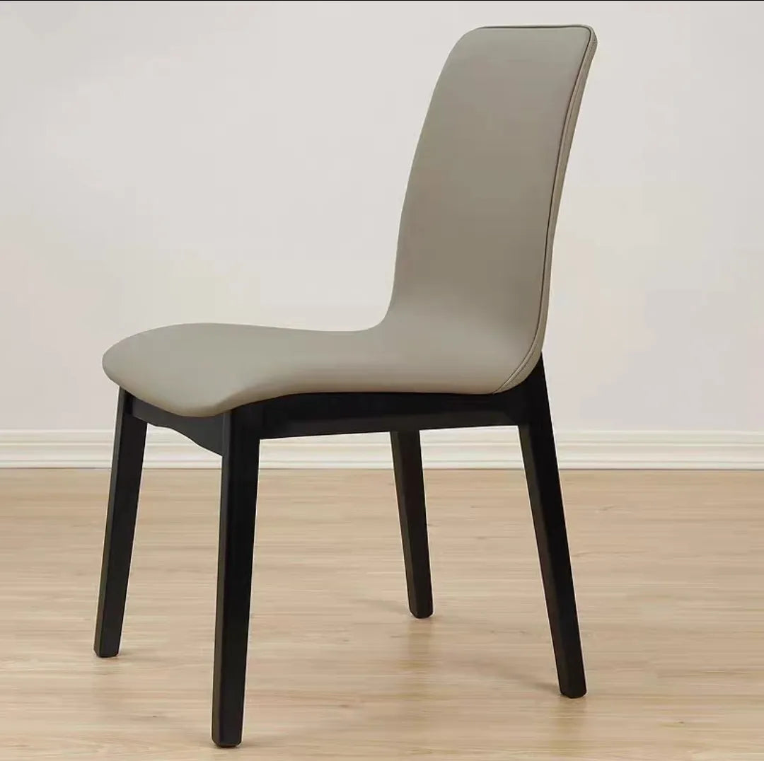 chaises salle manger moderne bois PU gris clair vert menthe rouge brique blanc minimaliste