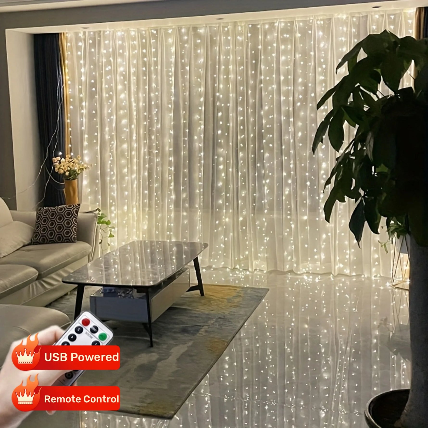 Guirlande LED rideau en mode multicolore pour décoration de mariage