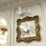 décoration murale papillon blanc relief 3d moderne adhésif plâtre minimaliste fixe maison
