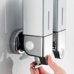 distributeur savon liquide mural noir argent acier inoxydable abs 500ml 1000ml 1500ml moderne minimaliste