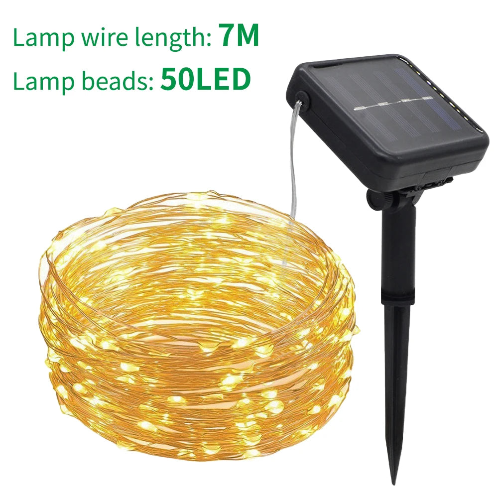 guirlande solaire led jardin 20 lampes modes éclairage ip65 moderne globes verre transparent piquets