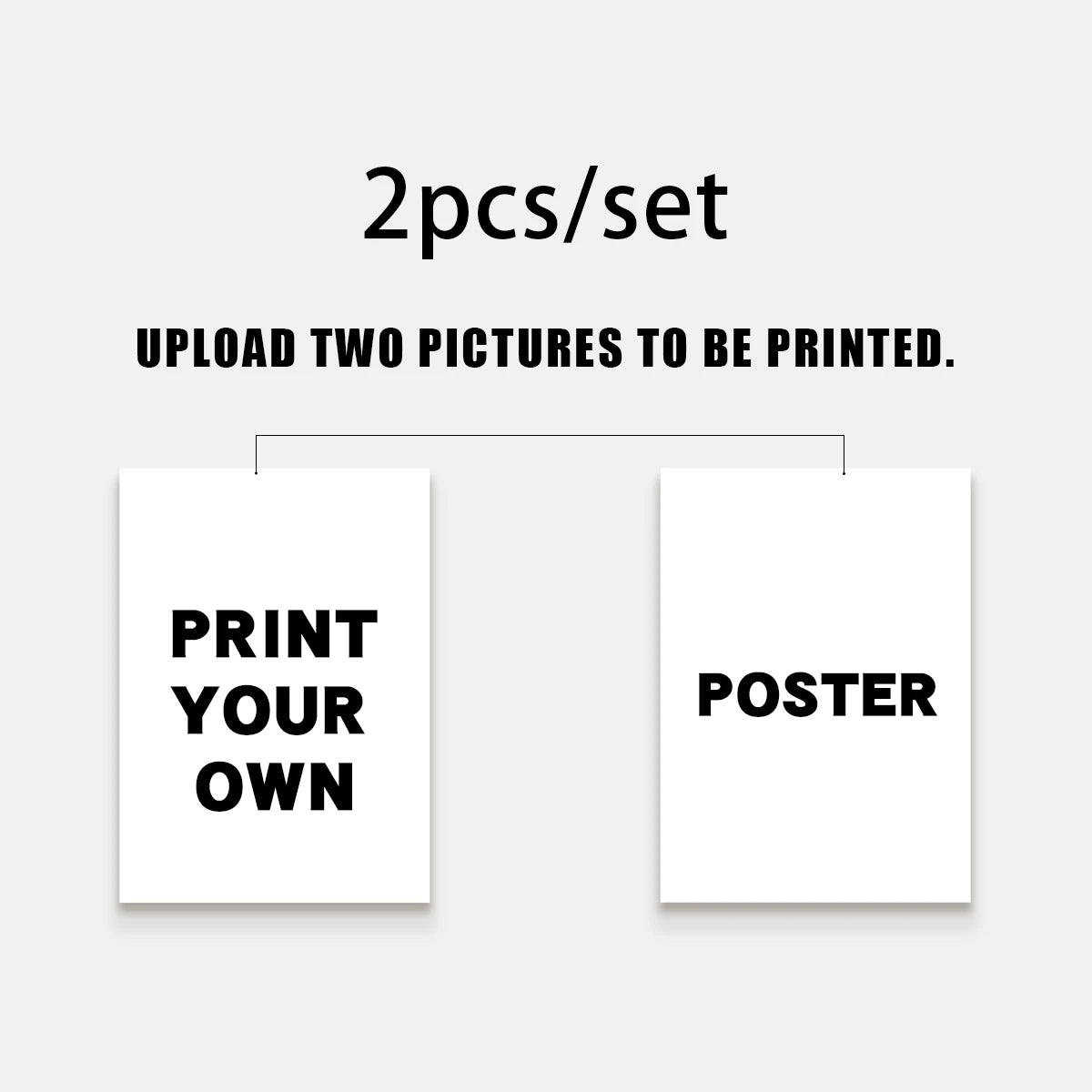 poster personnalisé photo imprimée minimaliste cadre maison couple famille animaux paysage blanc noir