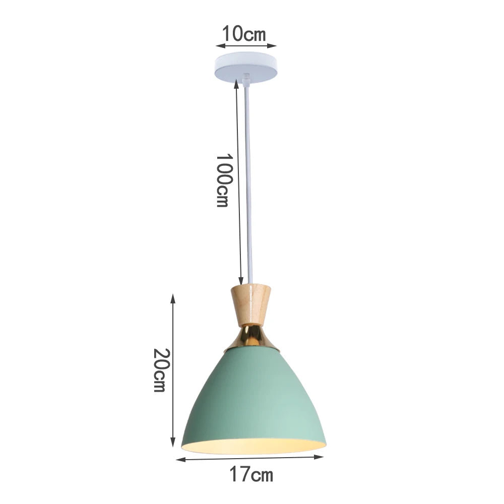 suspension lumineuse moderne vert conique câble suspendu salon chambrehôtel